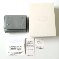 美品　メゾンマルジェラ　三つ折り財布　ミニサイズ　ミニウォレット　グレー　【148】
