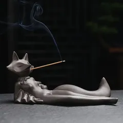 お香 お香立て 線香立て 香炉 キツネ 狐  金運 和風 和モダン おしゃれ インテリア 置物香台 線香皿 仏 オブジェ モダン インセンスホルダー