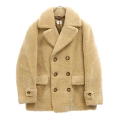 BURBERRY (バーバリー) ムートンシアリング ボア ダブルブレスト コート ベージュ 8060694のサムネイル