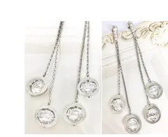 Love ハート クリスタル シルバー ロングピアス 両耳 925 ニードル