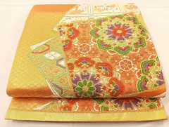 平和屋着物◎西陣　六通柄袋帯　唐織　色紙有職文　金銀糸　正絹　逸品　BAAL4151if