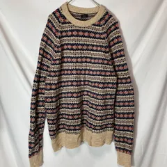 【J.CREW】US古着 ノルディック柄　クルーネックセーター　ベージュ