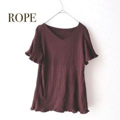 ROPE ロペ【M】半袖カットソー Vネック カジュアル シンプル 無地 リブニット