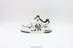 【今日特価】MLB エムエルビー NY ニューヨーク ダディーシューズ 3ASXCA12N ホワイトブラック クロコダイル