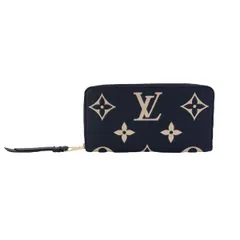 【中古】LOUIS VUITTON ルイ・ヴィトン ジッピーウォレット M80481 モノグラム・アンプラント ブラック ノワール レディース財布 25027325 RD