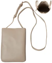 [グリーンパキラ] スマホショルダーポーチ 携帯バック バッグ レディース 軽量 スマホ入れ スマートフォン収納 ミニ 斜めがけ 肩掛け ポシェット サコッシュ かばん 縦型 小さめ フェイクレザー iPhone対応 小型 シンプル 無地 合成皮 [ベージュ]