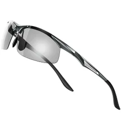 Color:変色調光 [Glazata] 偏光スポーツサングラス 偏光グラス UV400 紫外線カット ドライブ/野球/自転車バイク／ランニング／ゴルフ／運転 「変色調光」