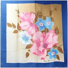 ニナリッチ シルク スカーフ マルチカラー 花柄 中古 ABランク Nina