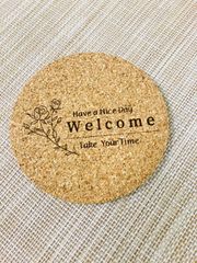 コルク　コースター　オリジナル　②welcomeコースターのサムネイル