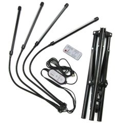 植物育成ライト 屋内植物ライトLED 全光<!-利用不可文字-!> 三脚スタンド リモコン付き 高さ調節可能36～160CM USB給電 定時機能 10調光度 4ヘッド 40W 白光