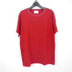 18SS The Letters ザ レターズ CREW NECK STRAP T-SHIRT コットン 半袖 サイドテープ 付き 無地 ポケット TEE Tシャツ カットソー RED S