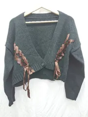 ◇ ⊇ JUNOAH ジュノア 長袖 ニット カーディガン ブラック レディース P  【1408200041141】