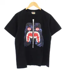 BAPE ロゴプリント 半袖シャツ ホワイト/ブラック　XL BAPE BY A BATHING APE×CHROME HEARTS プリント半袖Tシャツ