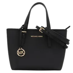 【中古】 Michael Kors （マイケルコース） 2WAYﾄｰﾄ ｼｮﾙﾀﾞｰﾊﾞｯｸﾞ バッグ ショルダー/メッセンジャーバッグ JET SET トラベル ﾐﾆ Black ブラック Leather レザー 35T9GTVT0L used:AB