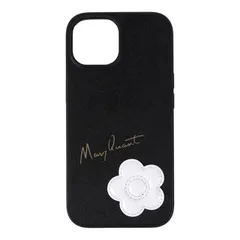 新品 マリークヮント MARY QUANT スマホケース iPhone15 iPhone14 iPhone13 携帯 アイフォン ENAMELED DAISY HYBRID エナメルデイジーハイブリッド レディース maq-ip15-el-back ブラック