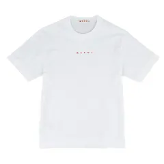 マルニ Tシャツ MARNI KIDS マルニキッズ 大人も着用可能 M01413 M00RF 0M100 WHITE ホワイト クルーネック 丸首 ロゴ コットン 綿100％ トップス カットソー