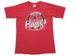 USA製 90s TENNESSEE RIVER アーカンソー大学レイザーバックス プリントTシャツ XL 赤 アメリカ古着