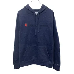 Champion ロゴスウェット パーカー L ネイビー系 チャンピオン プルオーバー カンガルーポケット 古着卸 アメリカ仕入 a708-6197
