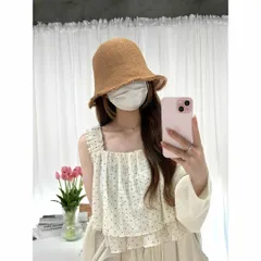 新品 未使用 チューリップハット ベージュブラウン レディース 女性 春夏 可愛い ナチュラル お洒落 小顔効果