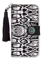 iPhone14 ケース 手帳型 アイフォン14 スマホケース フリンジ ストラップ付 コンチョ  おしゃれ 流行 アニマル柄 レオパード 豹柄 ヒョウ柄 牛柄 パイソン 蛇 可愛い カラー08