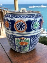 茶道具水差祥瑞青絵水指井上春￼峰造(祥瑞写) NAB1