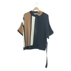 CULLNI / クルニ | マルチカラー ドルマンニット プルオーバー | 0 | ブラック / ブラウン / ホワイト | メンズ