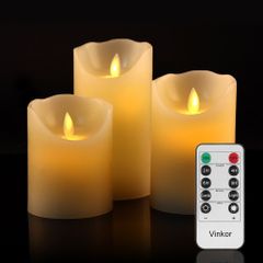 【数量限定】自動消灯タイマー 癒し 専用リモコン付き 雰囲気 ライト キャンドル (3点セット) LED