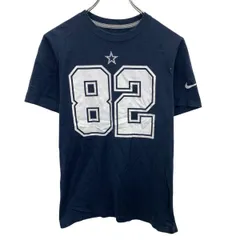 NIKE プリントTシャツ L ネイビー ホワイト ナイキ プルオーバー バックプリント 背番号 スポーティー 古着卸 アメリカ仕入 a704-5708