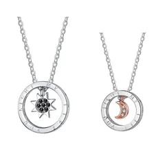 [DAIVARNING] ペアネックレス カップル 太陽 月 お揃い 記念日 2種セット