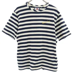 サノバチーズ 日本製 ボーダー柄 半袖 Tシャツ M ネイビー×ホワイト SON OF THE CHEESE メンズ 古着 【240506】のサムネイル