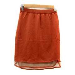 ロイヤルパーティー ROYAL PARTY タイトスカート ニットスカート ひざ丈 無地 切替 シースルー F 茶 ブラウン /SY14