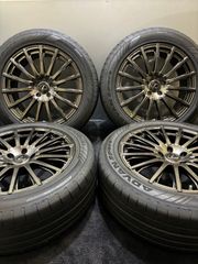 ★235/55R19 YOKOHAMA/ADVAN Sport V107 22年製 レクサス NX 純正OP TRD BBS製 19インチ 8J ＋39 114.3 5H 夏タイヤ 4本 (1-F852)