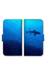 iPhone13 Pro ケース 手帳型 アイフォン13 プロ スマホケース 携帯ケース サメ 鮫 海 かっこいい 写真 ブルー ネイビー おしゃれ 水族館 カラー09