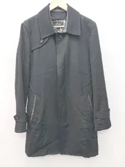 ◇ COMME CA ISM コムサイズム 2WAY 通勤 バックスリット 長袖 ステンカラーコート サイズＭ ブラック メンズ P  【1402080013618】
