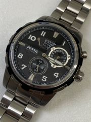 電池交換済]FOSSIL フォッシル FS5017 ガンメタ コマ有 説明書有 