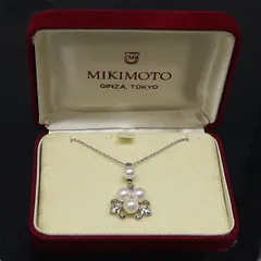 ♥MKIMOTO　ミキモト　天然アコヤ真珠　K14WG　ネックレス 楽天市場】ミキモト アコヤパール 真珠 リーフ ネックレス K14