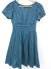 ◇ RUIRUE BOUTIQUE ルイルエブティック タック 半袖 ミニ ワンピース サイズS ダークブルー系 レディース E  【1303280009350】