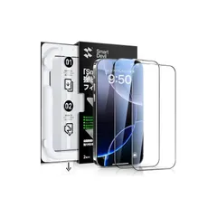 「Smart Box」 SmartDevil 強化ガラスフィルム iPhone 16 Pro 用 ガラスフィルム 高透過率 黒縁 全面保護 貼り付け簡単 ガイド枠付き 9H硬度 指紋防止 光沢 ズレなく 気泡ゼロ 自動吸着 滑らかな手触り いphone 1