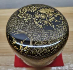 輪島塗 加門彰 『 棗 扇面乃図 沈金 』漆器 漆芸 茶道具 共箱 共布 新品 輪島塗 加門彰 『 棗 扇面乃図 沈金 』漆器 漆芸 茶道具 共箱