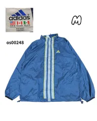 万国旗アディダス　フルジップナイロンジャケット　刺繍ロゴネイビーMパフォーマンス　os00248