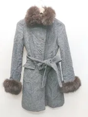 ◇ ◎ Swingle スウィングル 2WAY フォックスファー 大人女子 長袖 コート サイズ1 グレー レディース P  【1402080015551】