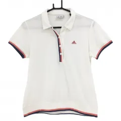 ★SALE価格★【超美品】アディダス 半袖ポロシャツ 白×ピンク×パープル パイル地 スキッパー レディース L/G ゴルフウェア adidas