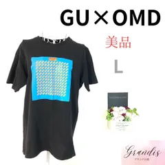 ★美品★ GU×OMD ジーユー×オーエムディー コラボ Lサイズ 黒 半袖Tシャツ メンズ 正面プリント