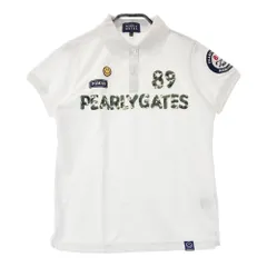 サイズ：0 PEARLY GATES パーリーゲイツ  半袖ポロシャツ ニコちゃん  ホワイト系 [240101385616]# ゴルフウェア レディース ストスト