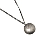 グッチ ネックレス クレスト ラウンド ペンダント 紋章 コイン シルバー SV925 銀製品 コンチョ ドームプレート GUCCI メンズ レディース 喜平チェーン アクセサリー GUCCI