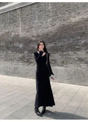 新品未使用 Vネックニットロングワンピース 春のお出かけにぴったりモテ服