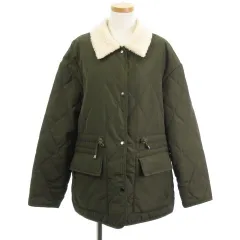 ザラ ZARA キルティングジャケット 中綿 ブルゾン ボア フリース 緑 グリーン カーキ S