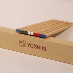 【新着商品】箱入り 5膳入 5色 おしゃれ 箸セット 22.5㎝ 持ちやすい 竹製 滑り止め加工 来客用 食洗機対応 業務用 色鉛筆 箸 発想 SDGs 良木工房(YOSHIKI) エコ素材 YK-BC5N