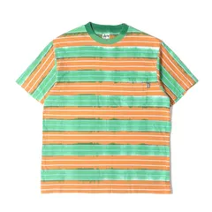 STUSSY ステューシー Tシャツ サイズ:L 00s タイダイ染め ボーダー ポケット クルーネック 半袖Tシャツ グリーン オレンジ トップス カットソー【メンズ】のサムネイル