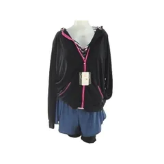 レディース水着 5点セット ラッシュガード & トップス&ショーツ & トレンカ 体型カバー LL ネイビー/ブラック